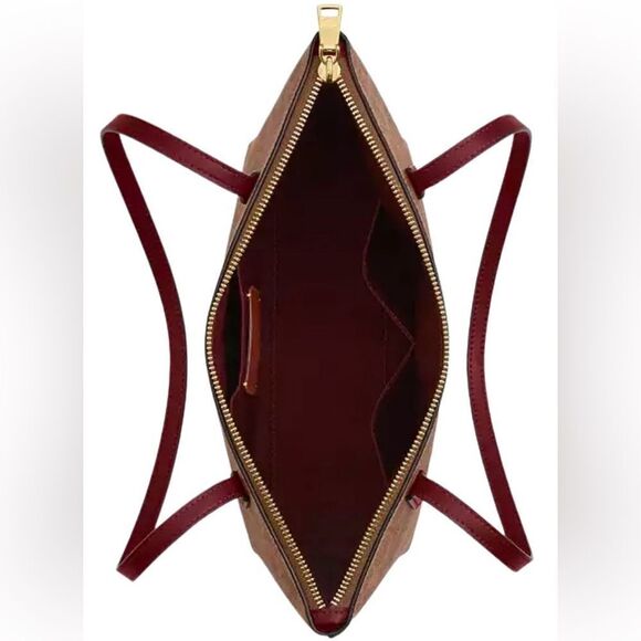 Coach Fiona Zip Tote Bag In Signature Canvas With House & Carriage Print Purse - Picture 11 of 12